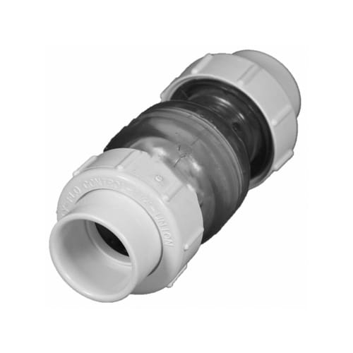 Flo Control True Union Spring Check Valve, 2" Clear PVC | 1700C-20