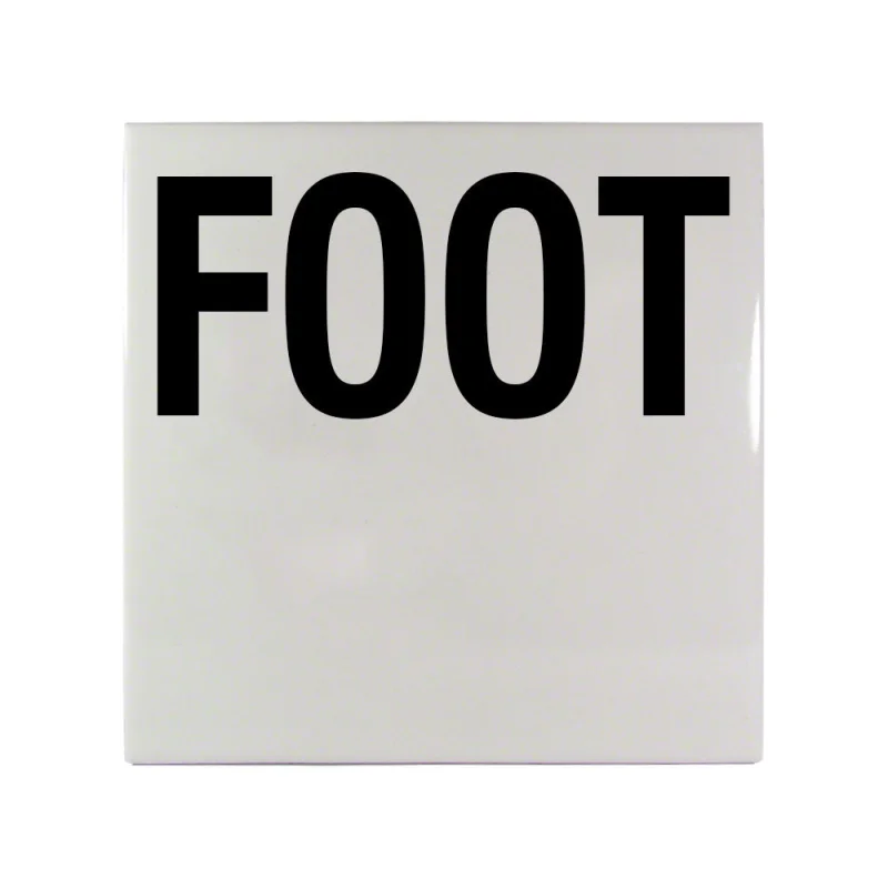 FOOT Message Ceramic Smooth 6 Inch x 6 Inch Tile Depth Marker