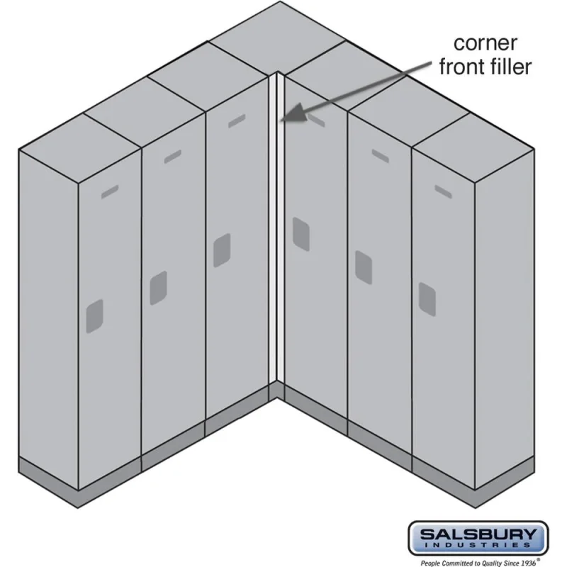 Front Filler - Vertical - Corner - for Designer Wood Lockers - Black by Salsbury