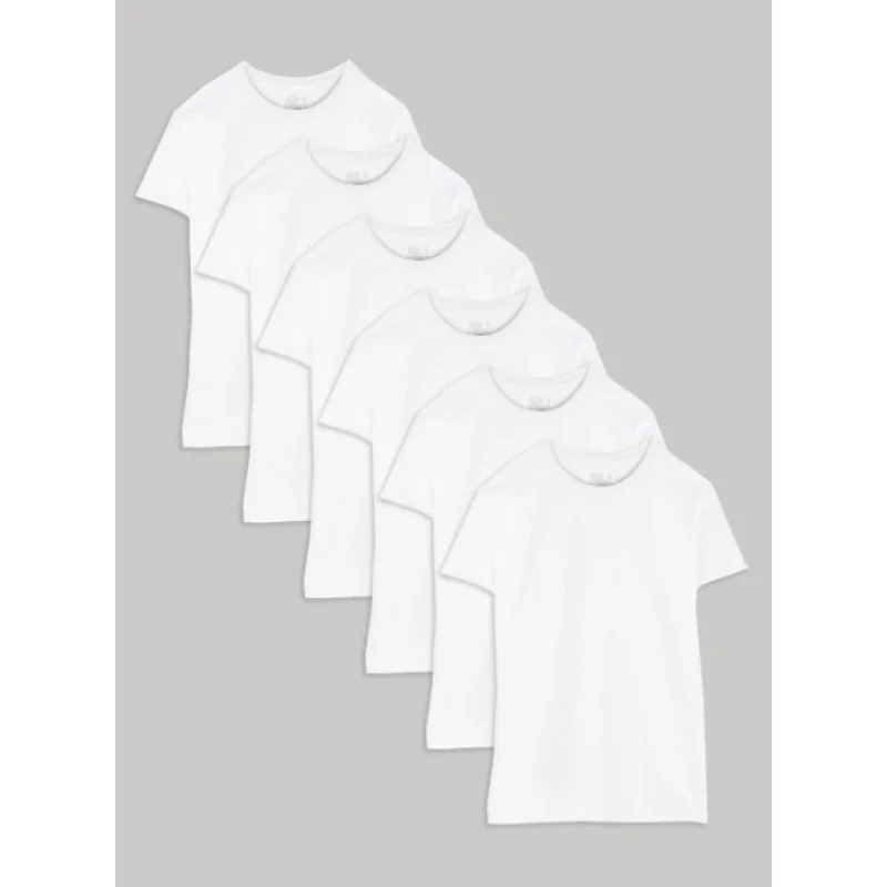 Fruit of the Loom Men's Short Sleeve Crew T-Shirts 6-Pack (White) Size M