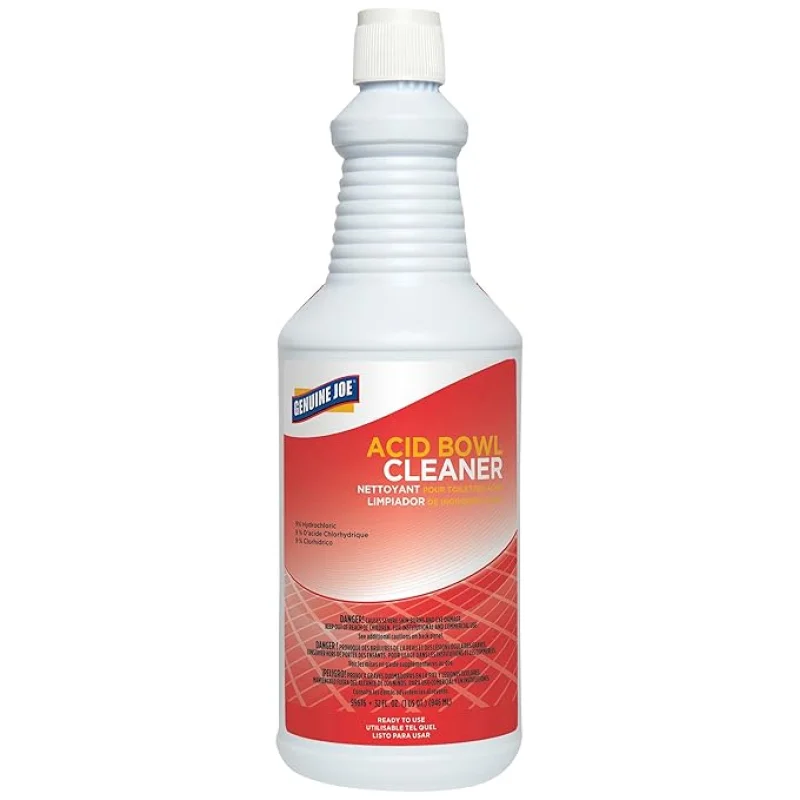 Genuine Joe Acid Bowl Cleaner, Ready-To-Use, Pleasant Scent, 32 fl oz, 12 Count