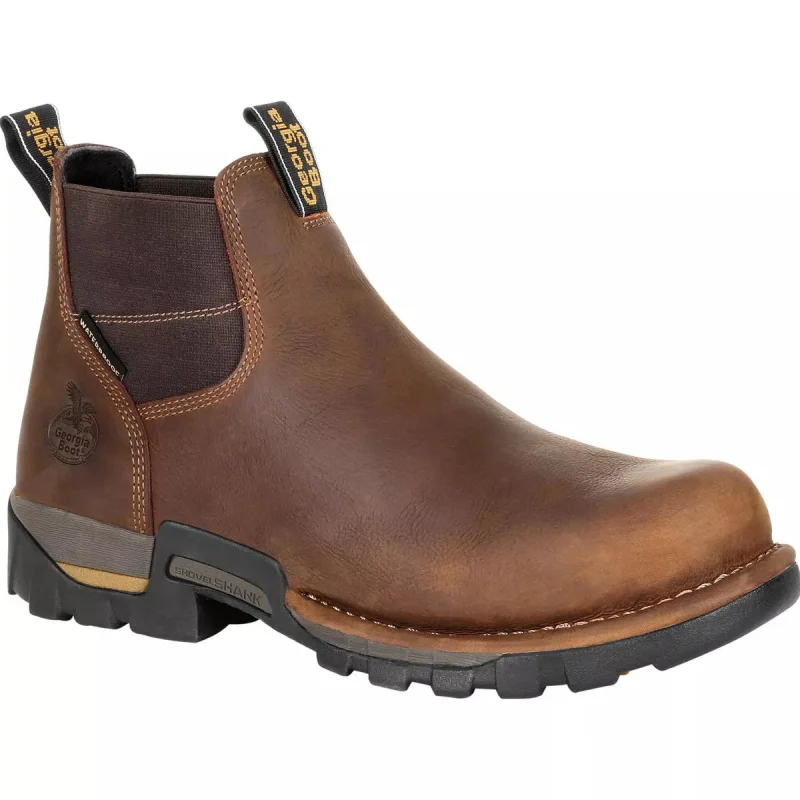 Georgia Boot Eagle One Waterproof Chelsea Work Boot (Brown) Size 10M