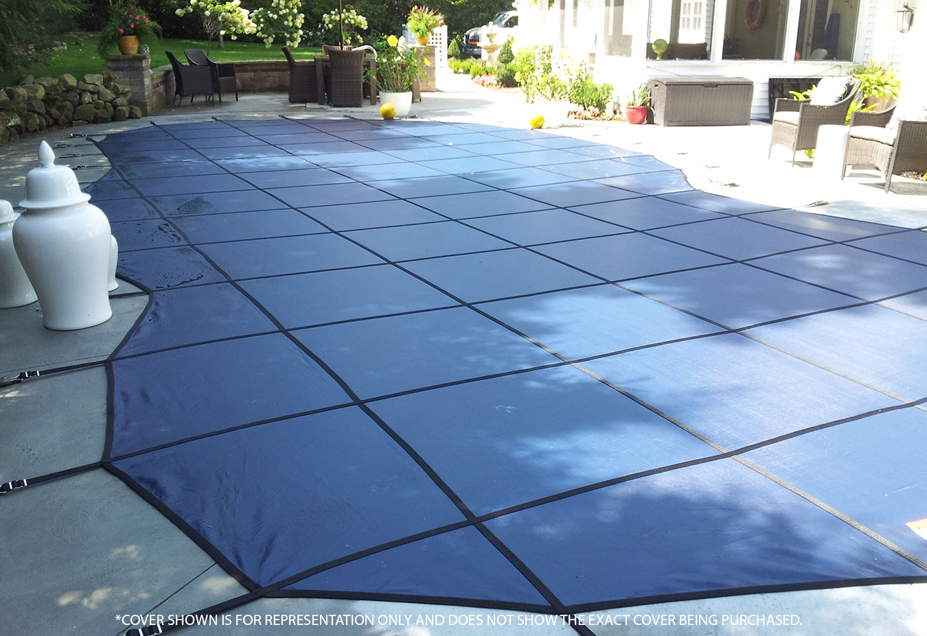 GLI Secur-A-Pool 12' x 20' 6R/2R Rect Mesh Safety Cover, Bl
