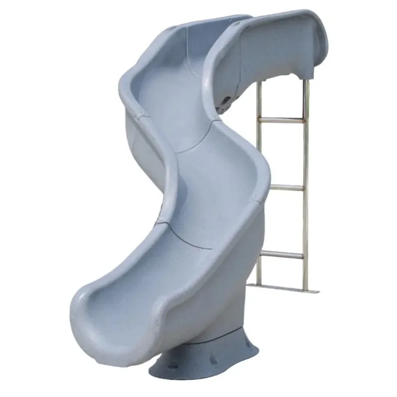 Global Pool Products RT15 Landscape Pool Slide Right Curve Grey