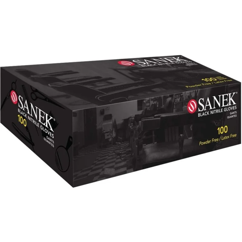 Graham Sanek Powder Free Black Nitrile Gloves - LARGE / 100 Pack