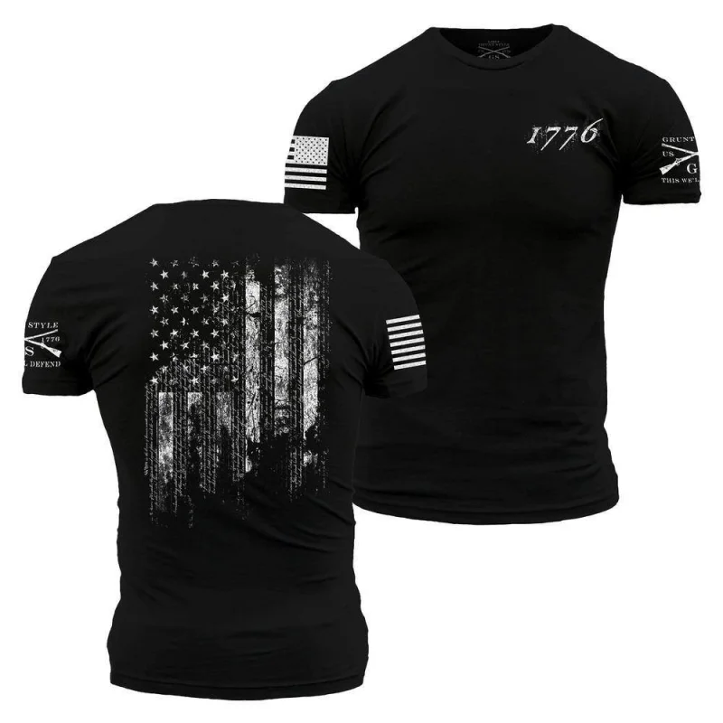 Grunt Style 1776 Flag T-Shirt (Black) Size XL