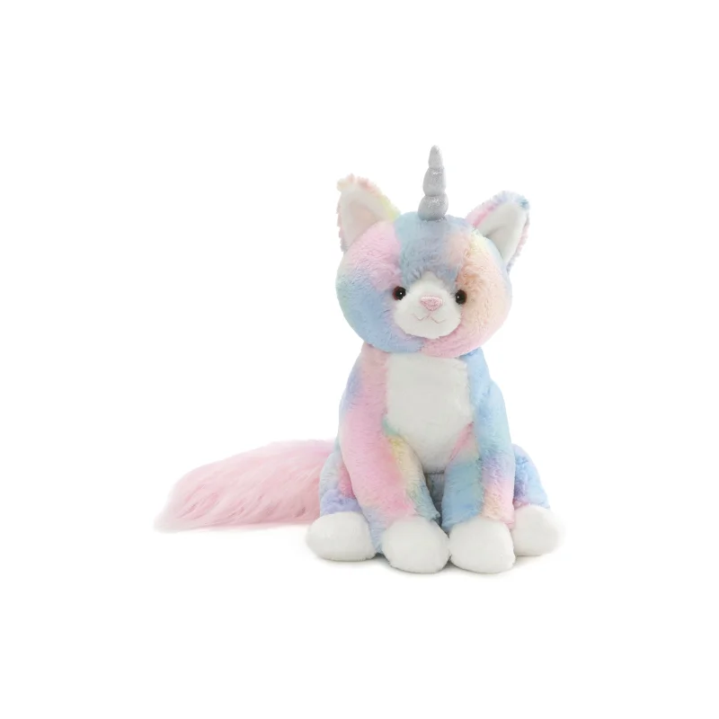 Gund Happy & Fun 9 inch Rainbow Shimmer Caticorn Plush Toy - Pastel
