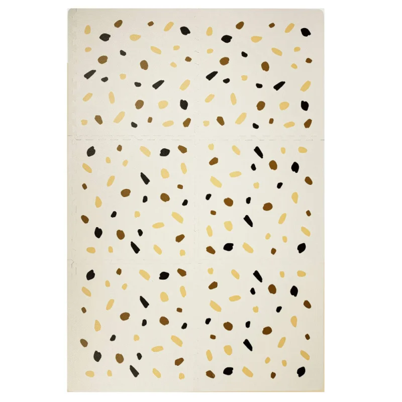 Hakuna Matte Stylish Baby Play Mat: Confetti & White Design - 72x48', 6 XXL Foam Floor Tiles