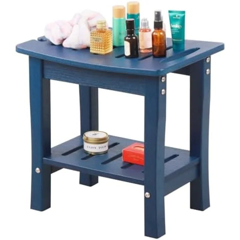 HDPE Waterproof Shower Bench,Shower Seats for Adults Shaving Legs,Shower Stool for Inside Shower 300 Lbs Capacity Navy