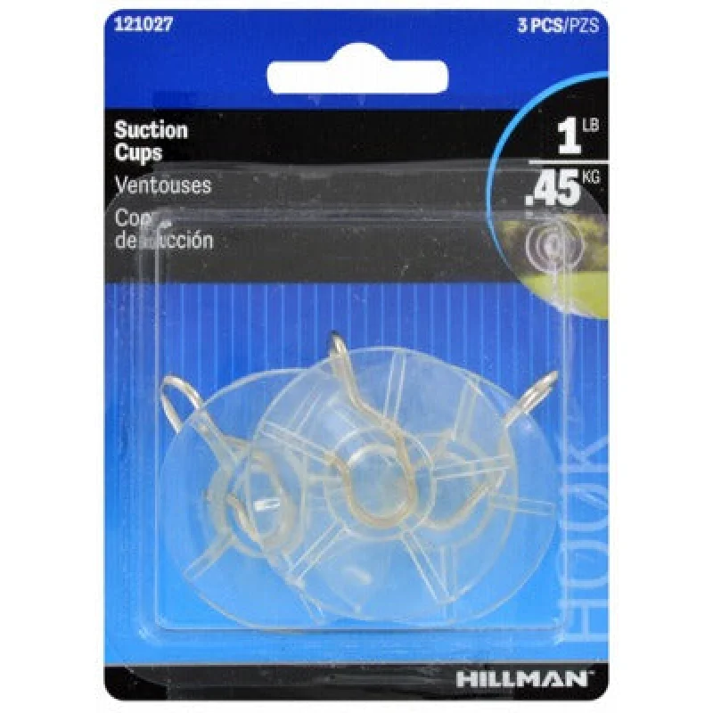 Hillman Fasteners 121027 Medium Clear Suction Cup 4 Pack