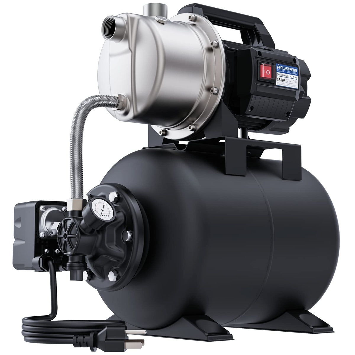 PGA150SA 1.6 HP 115V Shallow Well Pump with Pressure Tank, 1320 GPH