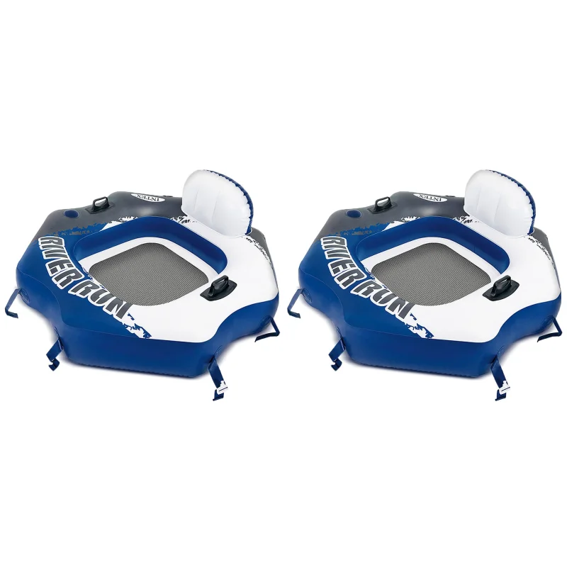 Intex 58854EP River Run Connect Lounge Inflatable Floating Water Tube (2 Pack)