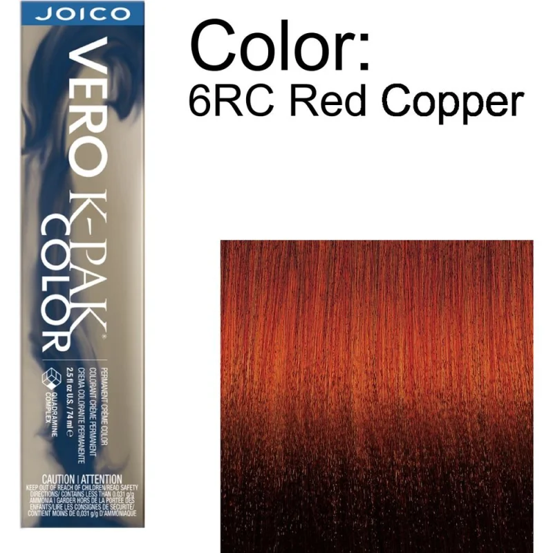 Joico Vero K-PAK Permanent Creme Color - 6RC Red Copper / 2.5 oz.