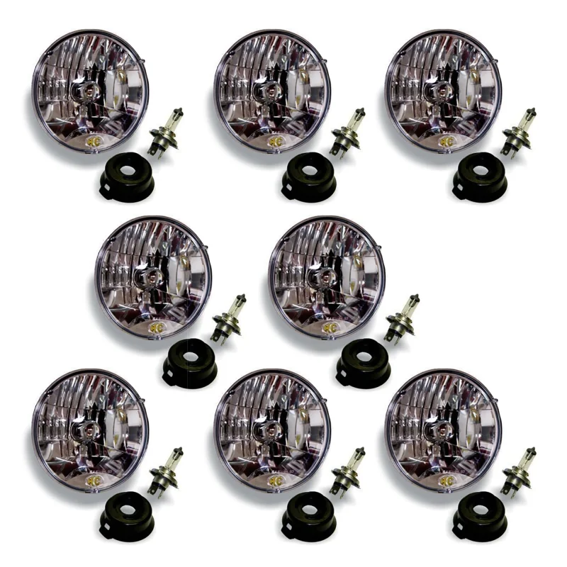 KC HiLiTES 42301 7 Inch Round H4 Dot High/Low Beam Vehicle Headlights (8 Pack)