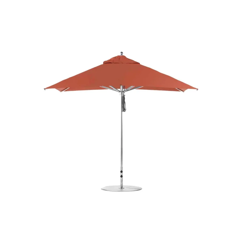 Ledge Lounger 10' Square Pulley Premier Umbrella Silver
