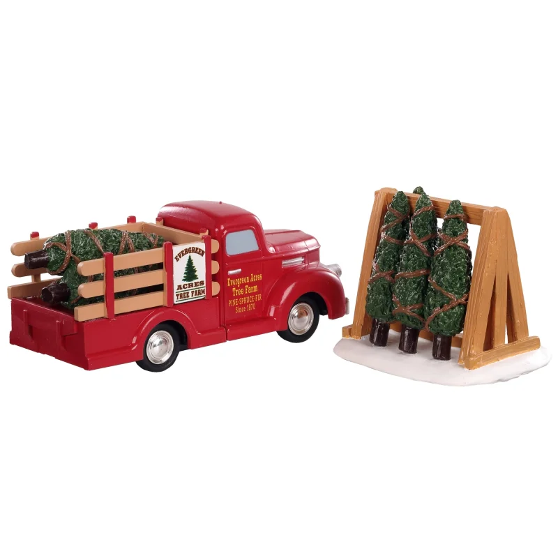 Lemax Vail Village Table Accent: Tree Delivery, Set of 2 #93423