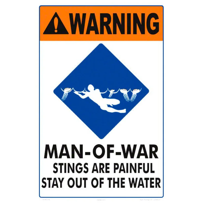 Man-Of-War Warning Sign - 12 x 18 Inches on Heavy-Duty Aluminum