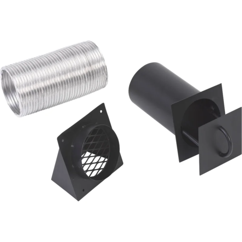 Mason Lite Combustion Air Kit, 4", with 3' Flexible Vent & Metal Hood | MFP4-AK-M
