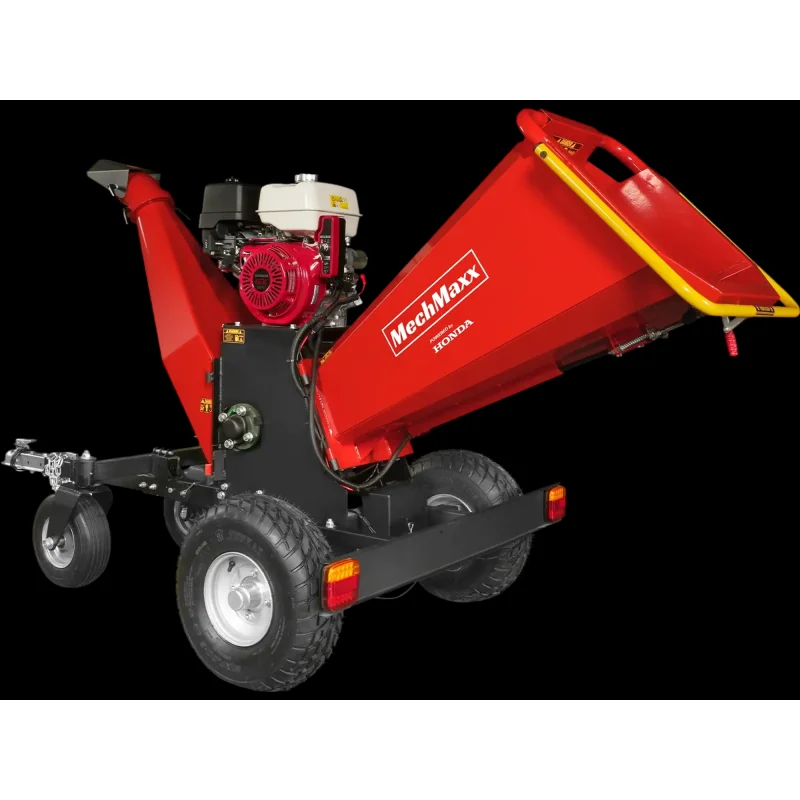 MechMaxx B150 Wood Chipper 6" Honda Electric Start Gas Powered 4-Wheel Drum with Taillight New