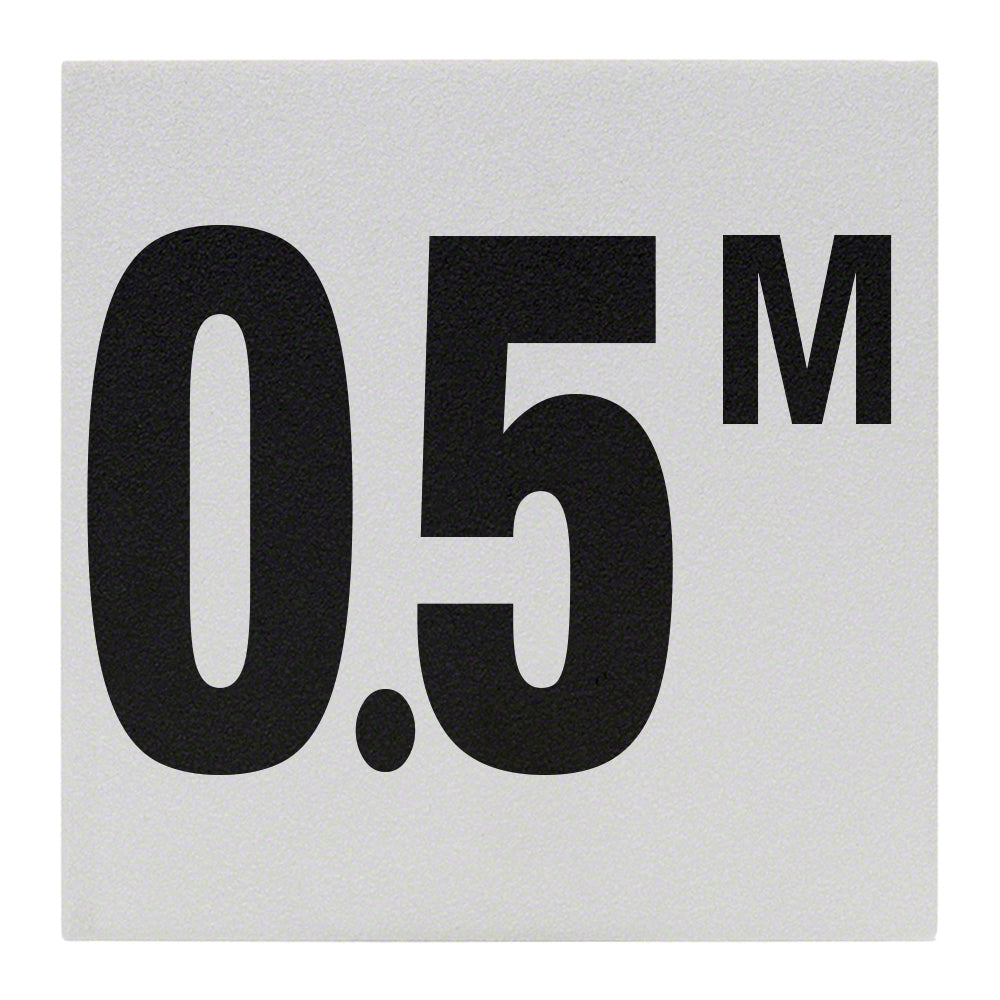 0.5 M Ceramic Skid Resistant Tile Depth Marker 6 Inch x 6 Inch with 4 Inch Lettering