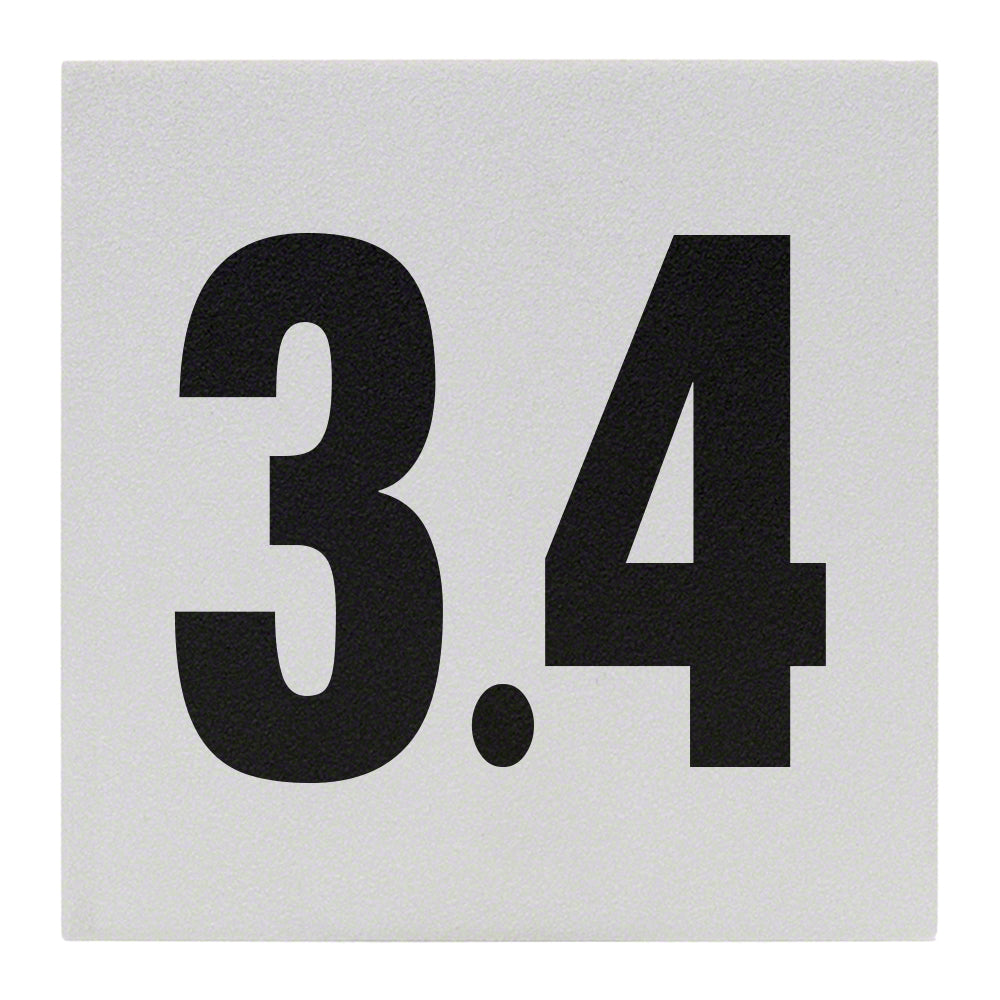 3.4 Ceramic Skid Resistant Tile Depth Marker 6 Inch x 6 Inch with 4 Inch Lettering