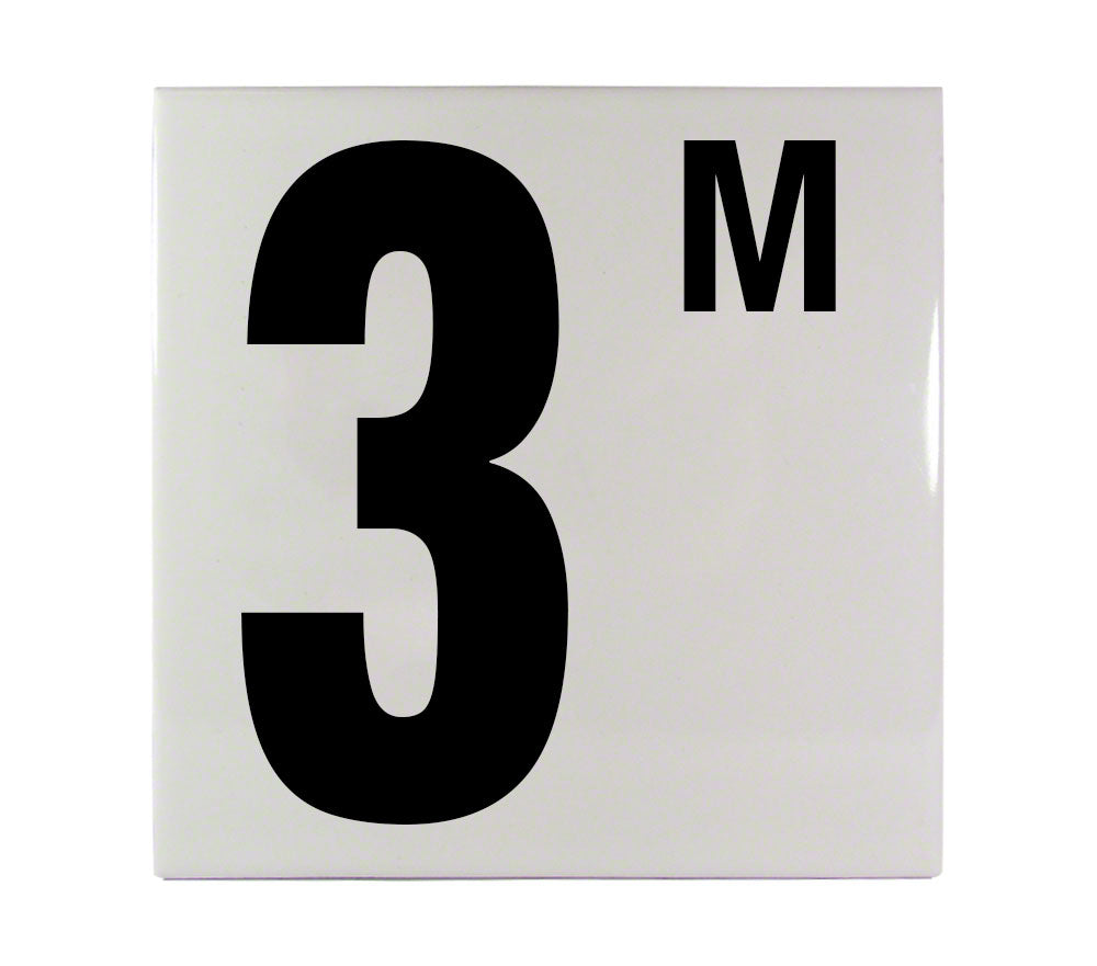 3M Metric Ceramic Smooth Tile Depth Marker 6 Inch x 6 Inch with 5 Inch Lettering