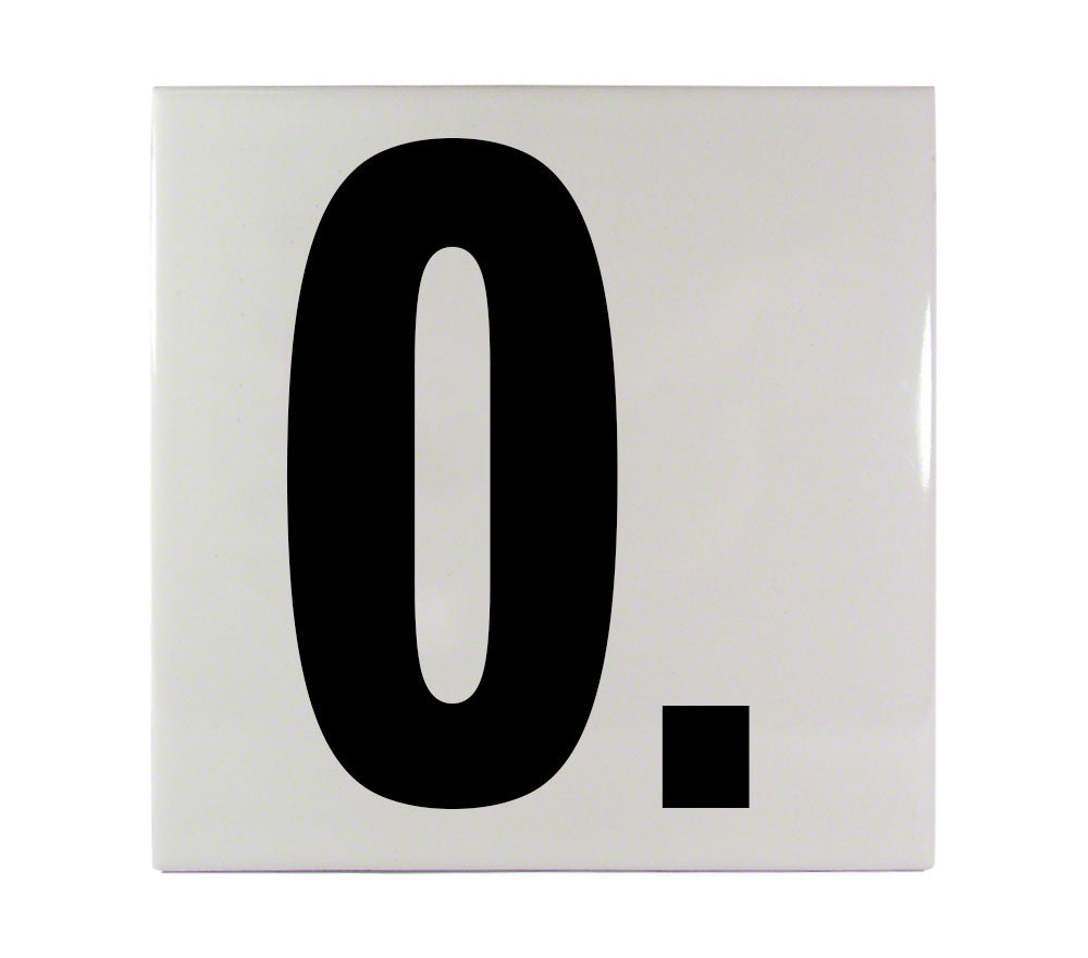 0. Ceramic Smooth Tile Depth Marker 6 Inch x 6 Inch with 5 Inch Lettering