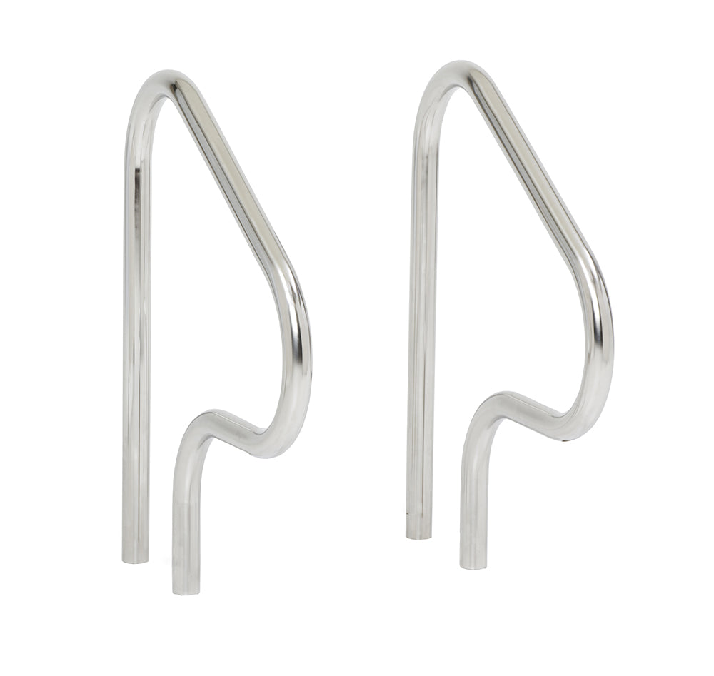 Figure 4 28 Inch Pool Grab Rail With Raised Beam - 1.90 x .049 Inches - Marine Grade - Pair
