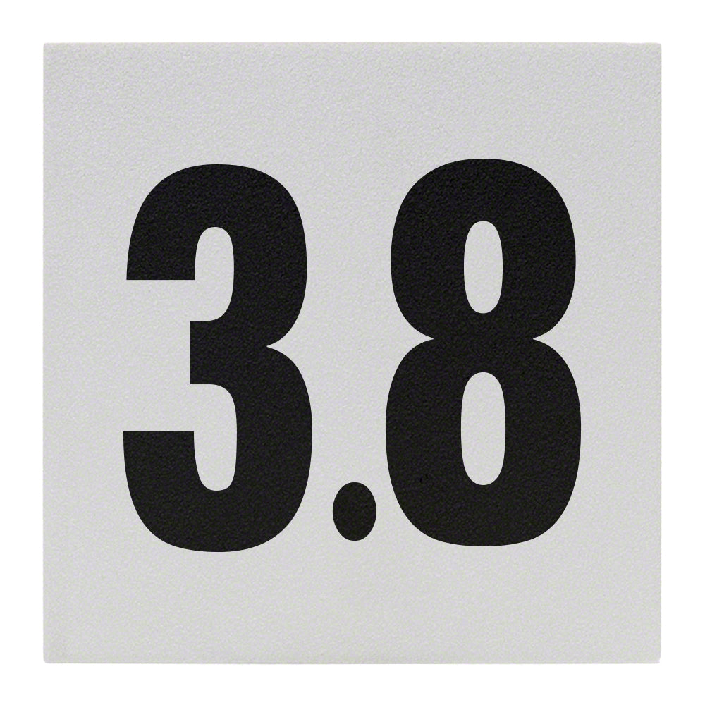 3.8 Ceramic Skid Resistant Tile Depth Marker 6 Inch x 6 Inch with 4 Inch Lettering