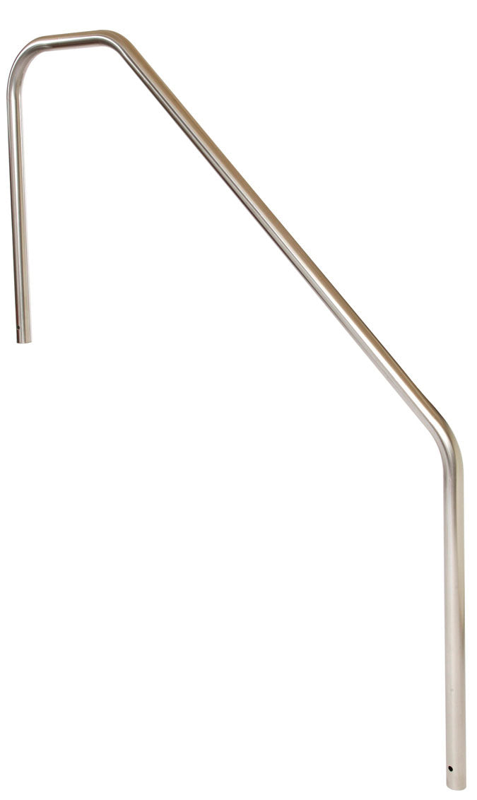 Stair Mounted 3-Bend 6 Foot Pool Hand Rail With 1 Foot Extension Back - 1.90 x .065 Inches