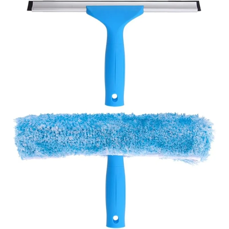MR.SIGA Professional Window Cleaning Combo - Squeegee & Microfiber Window Scrubber, 10"