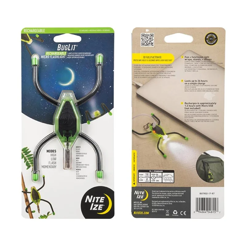 Nite Ize Buglit Rechargeable Flashlight with Geartie Legs
