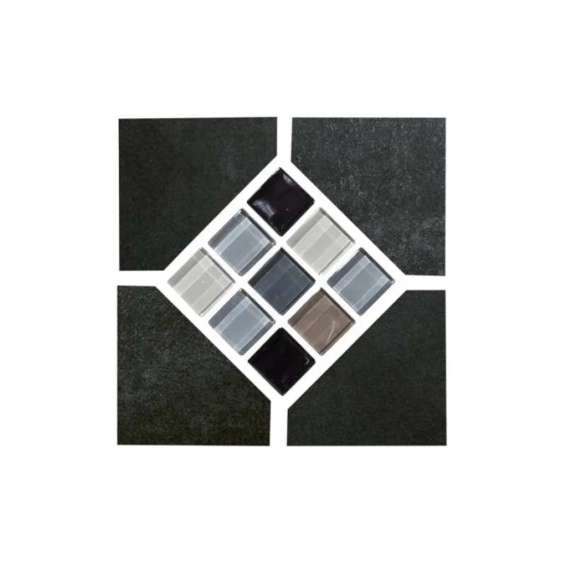 NPT 6" x 6" Elements Stone Look Tile Black Deco ELE-CARBON DECO