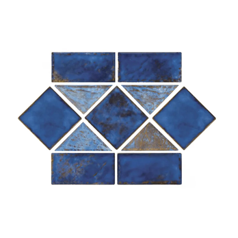 NPT Martinique Tile Royal Blue Border MAR35
