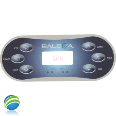 Overlay Sticker, Balboa, VL600, VL620, 6 Button, Jets, Blower, Light, Warm , Mode, Cool