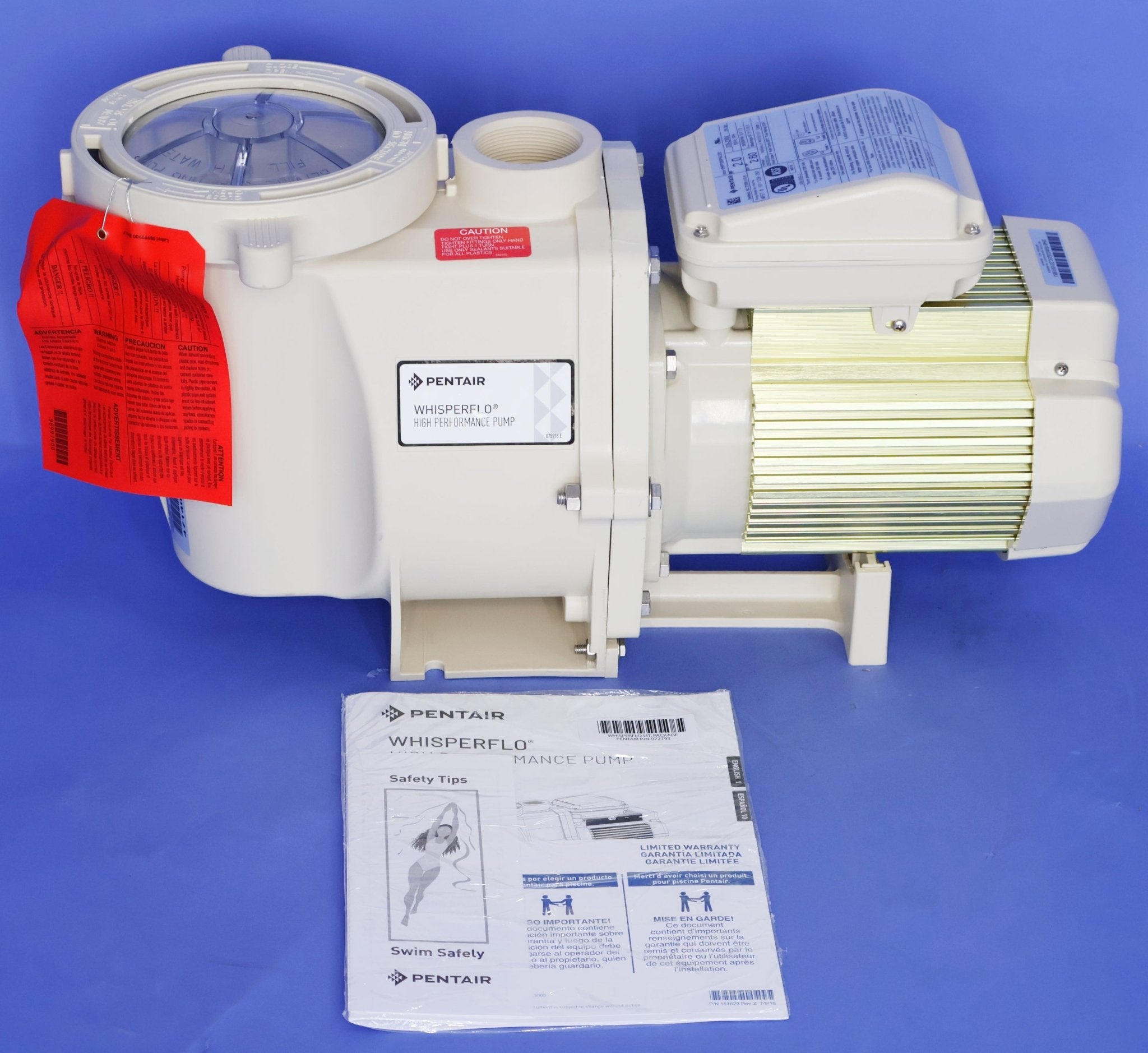 Pentair WhisperFlo 1-Speed High-Performance Pump with TEFC Motor 1 HP 115/208-230V 011527