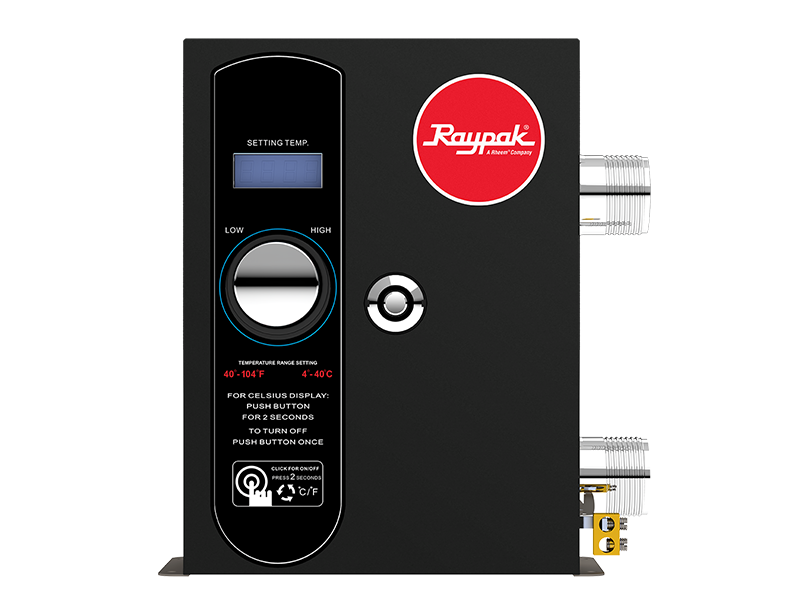 RayPak E3T Single Phase Electric Pool & Spa Heater, 240v, 18.7k BTU, 5.5kW, Titanium HEx