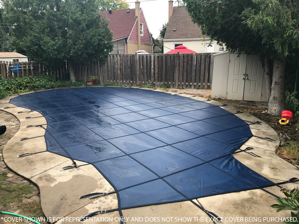 HPI Yard Guard Mesh 12' x 24' 6R/2R Rectangle Safety Cover, Blue