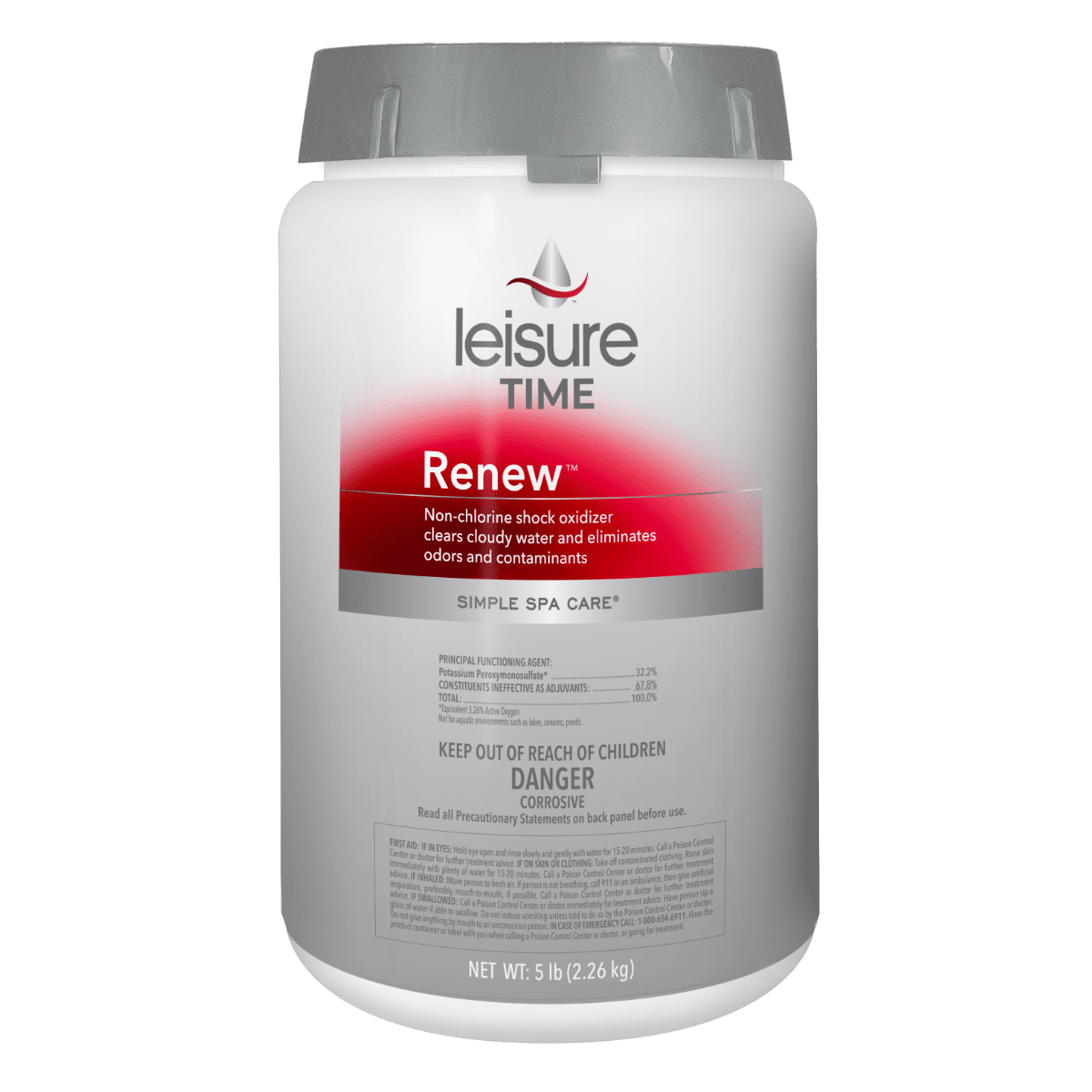 5 lb Renew Non-Chlorine Shock Oxidizer for Spas | Leisure Time RENU55 lb Renew Non-Chlorine Shock Oxidizer for Spas | Leisure Time RENU5
