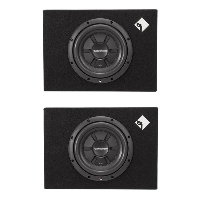 Rockford Fosgate 10" 400 Watts Shallow Car Subwoofer Sub Enclosure (2 Pack)
