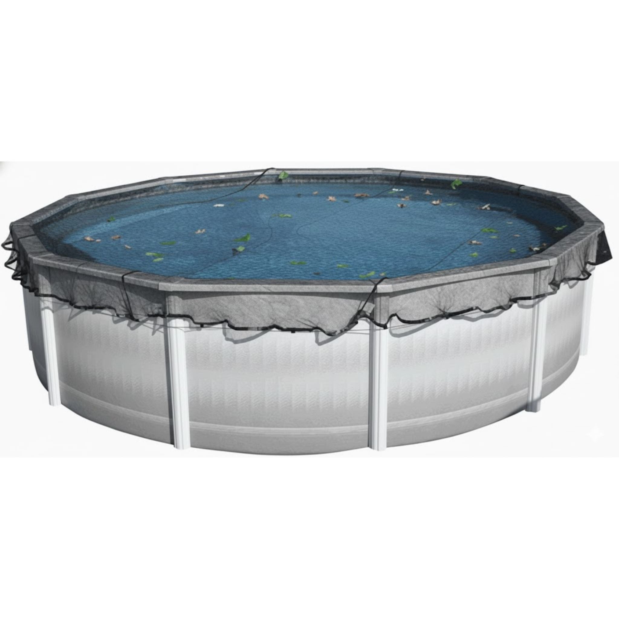 12' x 24' Oval Leaf Net Pool Cover by Midwest Canvas (Cover Size: 15' x 27')