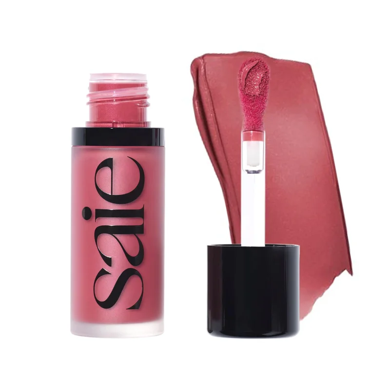 Saie Dew Liquid Blush for Cheeks - Hydrating Cream Blush Stick with a Blendable + Buildable Formula - Skincare Infused Dewy Cheek Tint for a Natural Flush - Glowy Makeup Essential - Dreamy (.40 oz)