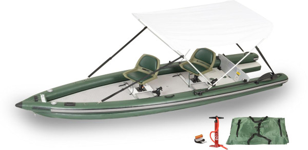 Sea Eagle FSK16 2 Person Swivel Seat Canopy Boat Package