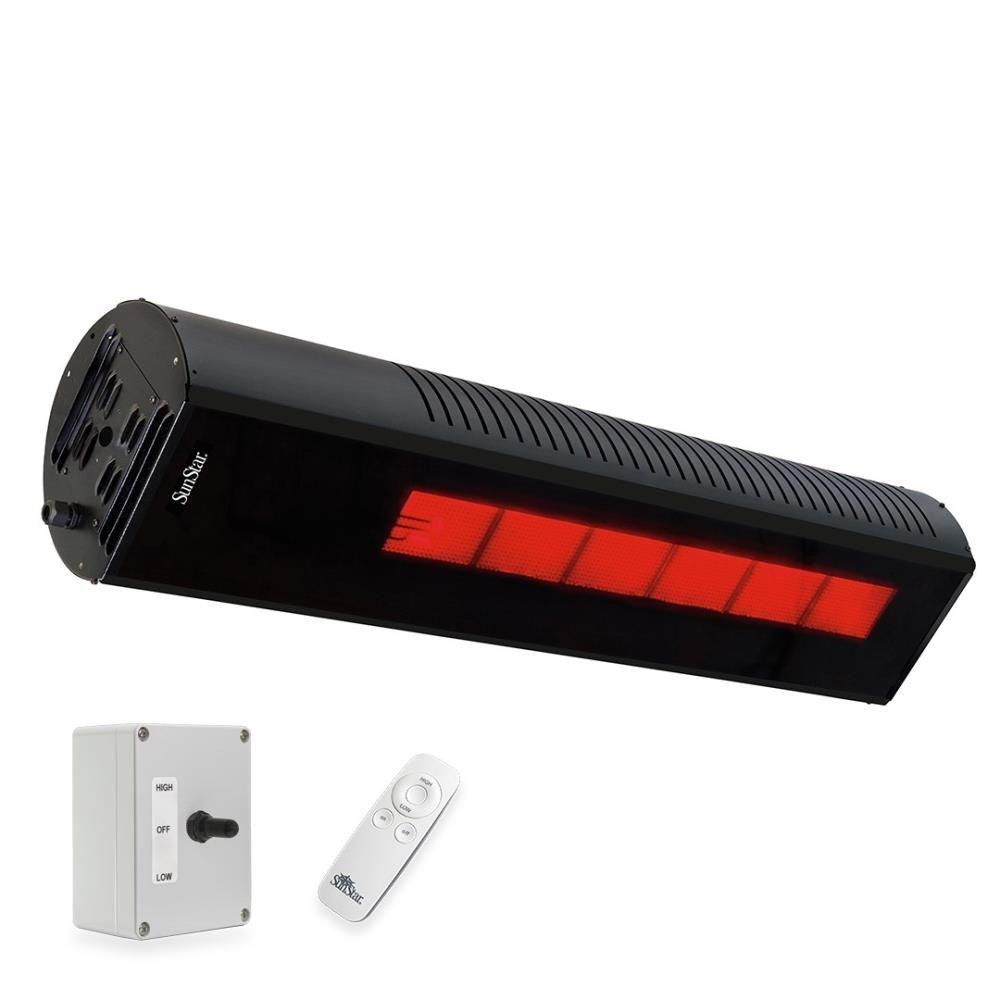 Sunstar Infrared Heater Package, 35,000-24,000 BTU, Natural Gas, Black, with Remote & Adjustable Mount | N10 SGL1560