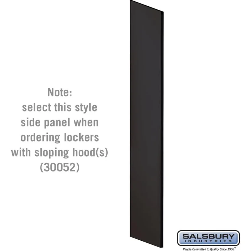 Side Panel - for Open Access Designer Locker and Designer Gear Locker - 24" Deep - with Sloping Hood by Salsbury Black