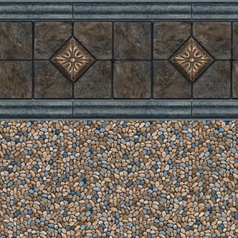 Slate Medallion Tile, Clearwater Tan Floor In Ground Pool Liner