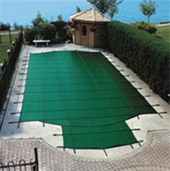 Solid Safety Pool Cover Pool Size: 16' x 32' Rectangle Green w- Mesh Panel 12 YrWarranty Arctic Armor