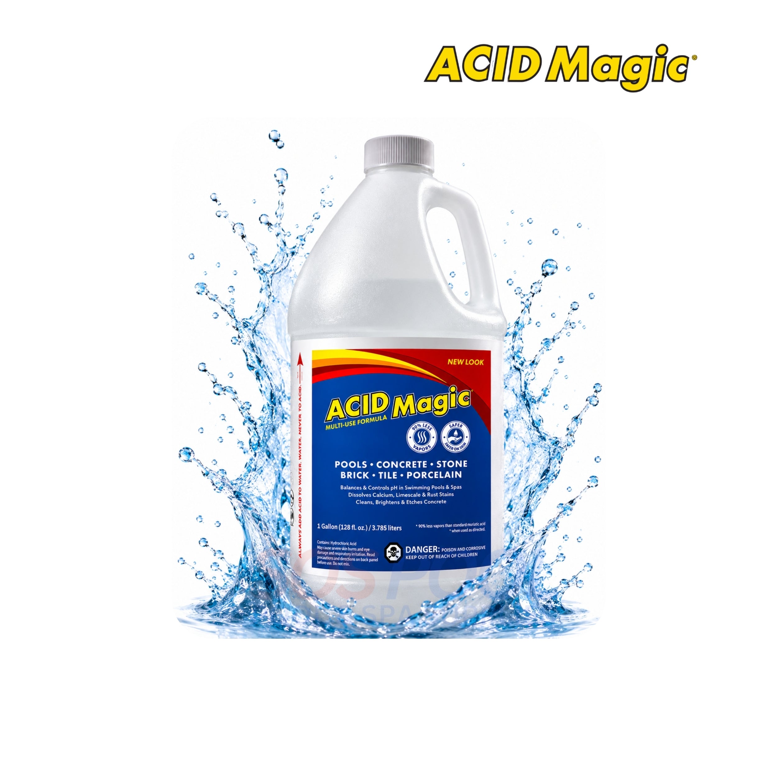 Acid Magic 1 Gallon Buffered Muriatic Acid - Lowers pH & Alkalinity | USA-128-1
