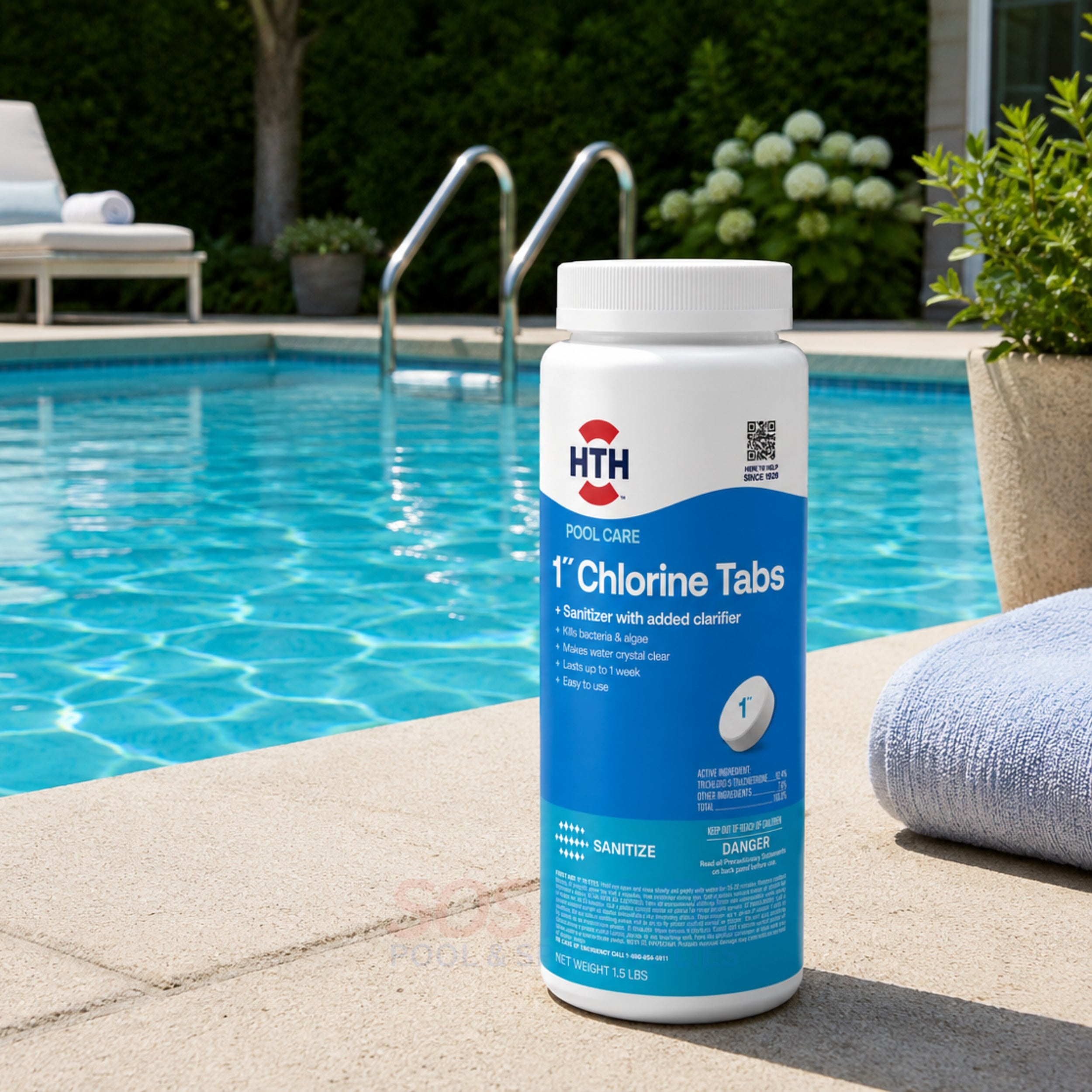 HTH1" Chlorine Tablet 1.5lb for Pool Sanitizing