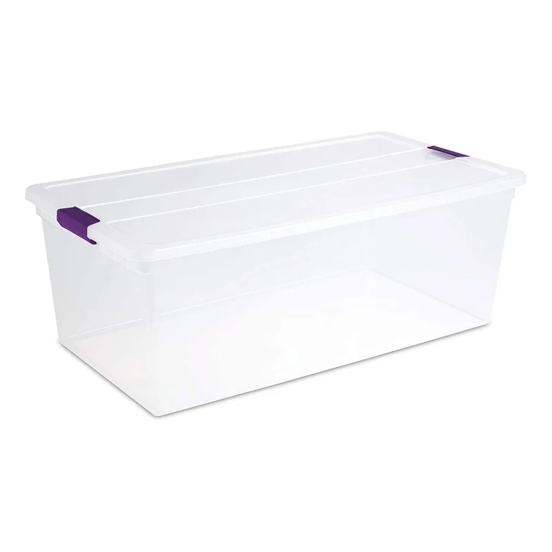 Sterilite 110 Qt ClearView Latch Storage Box, Stackable Bin with Latching Lid